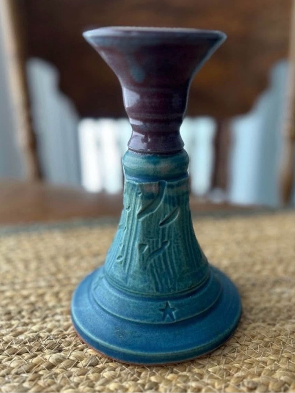 Studio Pottery Candlestick Holder